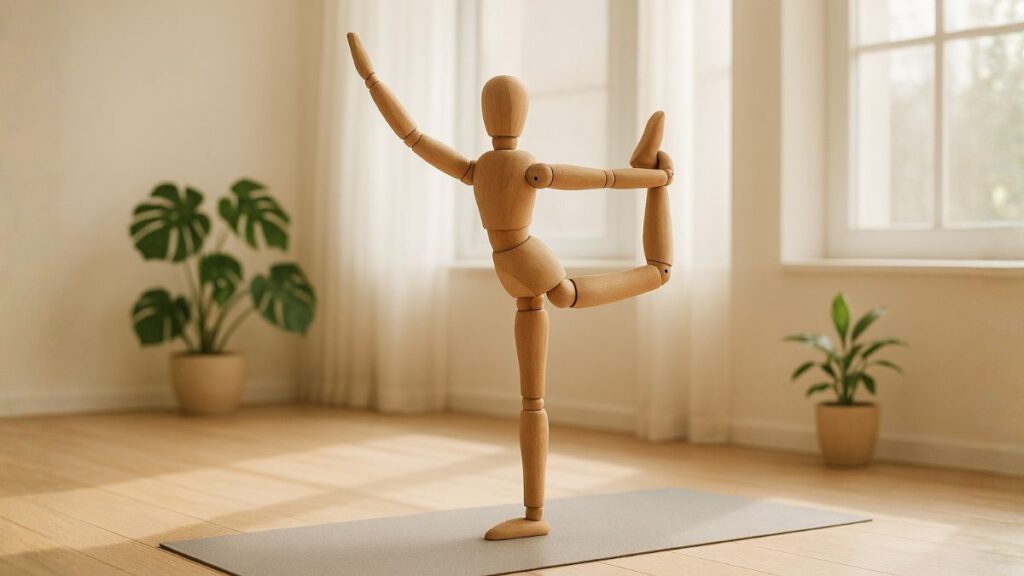 Tänzer natarajasana Yoga im Sommer