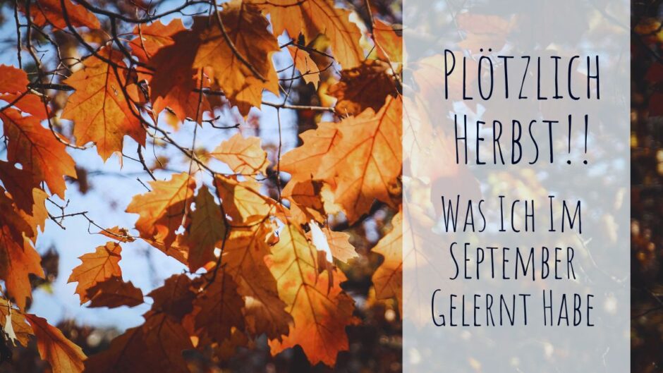 Plötzlich Herbst! Was ich im September gelernt habe
