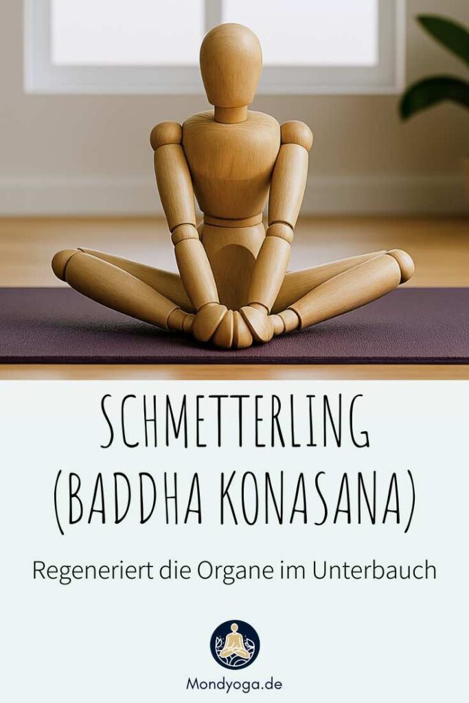 Knie- und Schenkelstreckung (Baddha Konasana) Die Asana für die inneren Organe Schmetterling oder Knie- und Schenkelstreckung oder Baddha Konasana