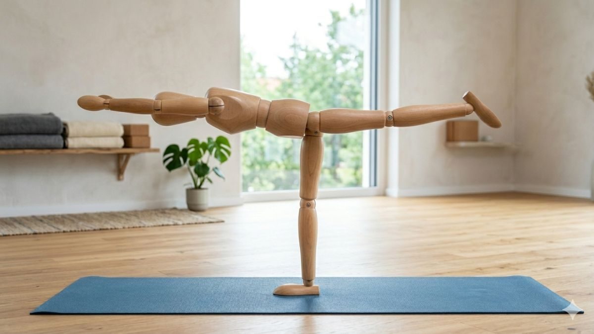 Der Krieger 3 (Virabhadrasana C) und der Flieger (Vimanasana)